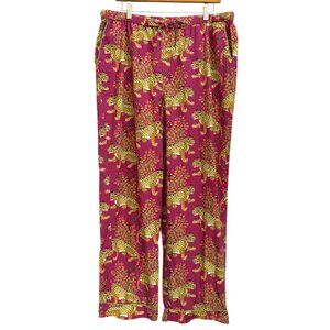Print Fresh Bagheera Novelty Print Pajama Pants Pink Size XL Cheetah Dopamine